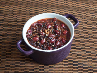 Red Bean Congee. Chinese dish with red beans. 