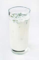 A glass of Ayran (Airan). Yogurt drinks are popular beyond the Middle East region