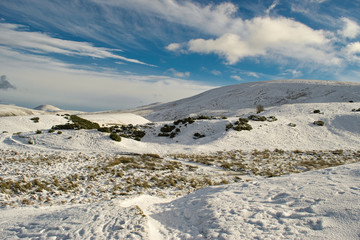 pentland hills in winter