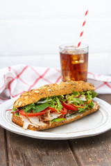Sandwich with roast turkey