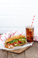 Sandwich with roast turkey