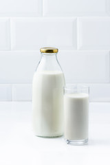 Bottle and glass of milk