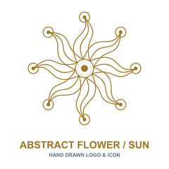 Sun, star, abstract flower logo, icon and design element.
