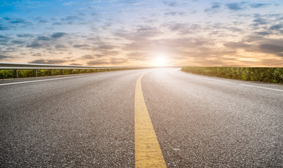 Road surface and sky cloud landscape..