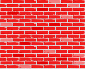 Red Brick wall background. Texture of bricks. Seamless Vector illustration. Vector