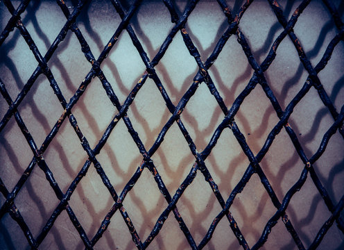 diamond pattern iron over window background