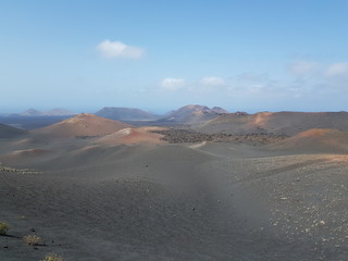 Fototapeta na wymiar Landscape in National Park Timanfaya on Lanzarote