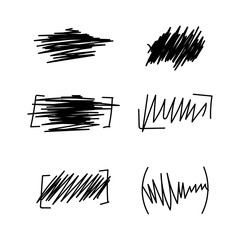 Vector set of hand drawn wave distortion.