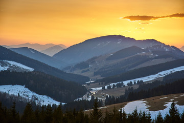 Mountain valley landscape in Austria