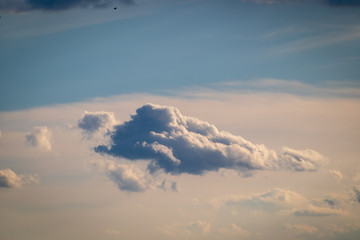 Beautiful dramatic blue sky clouds after rain background