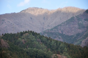 西日指す今倉山