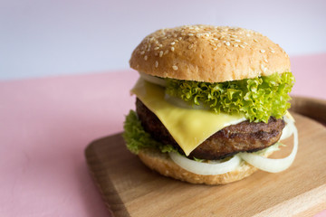 fresh homemade burger