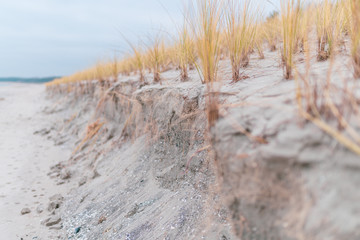 Erosion, Sand- und Landabspülungen an der Stränden der Ostsee auf Rügen und Usedom