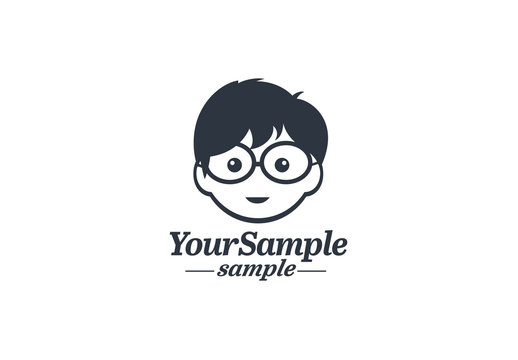 Illustration of Person with Glasses Logo Layout