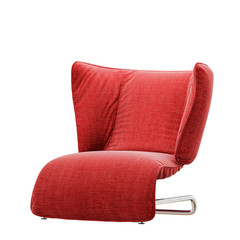 Soft red armchair on a white background 3d