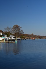 Fototapeta na wymiar boats on lake