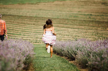 dad and daughter in the Rows Of Lavender