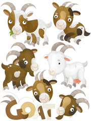 Obraz premium cartoon scene with pig on white background - illustration for children