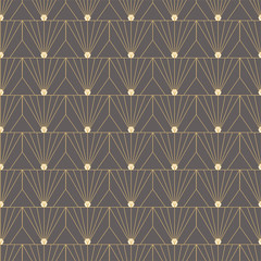 Gold on grey hexagon fan graphic patterm