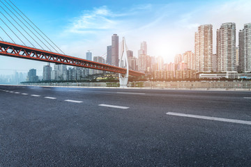 Obraz premium Urban Road, Highway and Construction Skyline