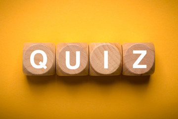 Quiz Concept Wooden Blocks isolated