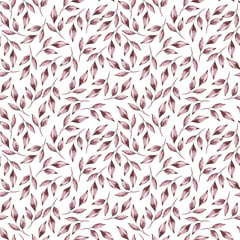 Seamless pattern of pink leaves. Eternal background.