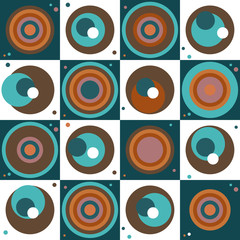 Abstract Geometric Pattern Background With Colorful Squares And Circles