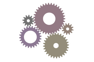 Mechanical Gears Isolated Vector