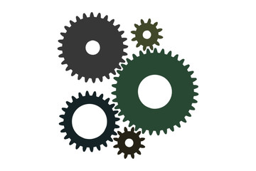 Mechanical Gears Isolated Vector