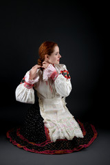Slovak folklore. Slovakian folklore girl. 
