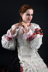 Slovak folklore. Slovakian folklore girl. 