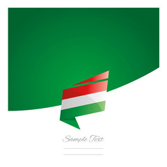 New abstract Hungary flag origami green background vector