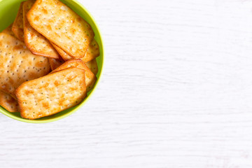 Crackers in a bowl