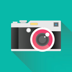 Camera Icon in trendy flat style concept. Flat design vector stylish illustration with modern colors. Isolated on stylish background. Camera symbol for your web site design, logo, app, and UI.