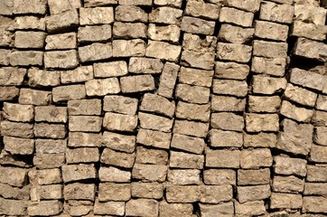 Clay blocks stacked background