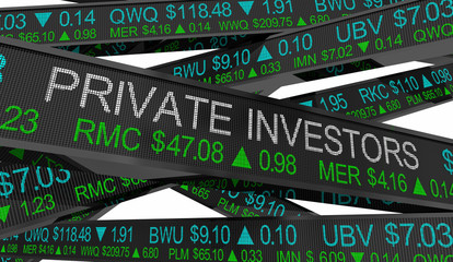Private Investors Stock Market Tickers Earning Money 3d Illustration