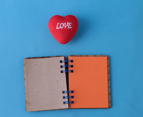 red hearts on blue background ( Valentine's Day)