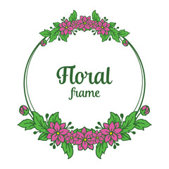 Vector illustration beauty frame floral purple with vintage card