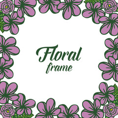 Vector illustration deep purple floral frame and place for text