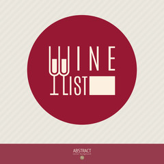 Flat simple vector logo of wine label or winery