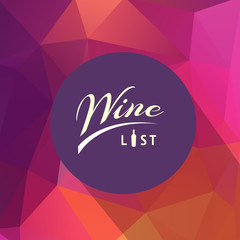Cool flat wine or winery logo on triangle pattern