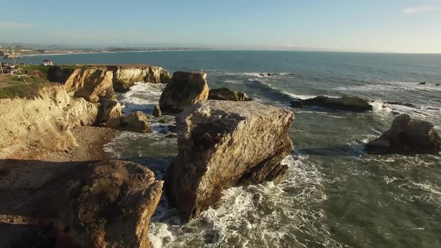 Shell Beach San Luis Obispo Aerial 4K
