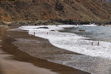 Stunning view of the beach Playa San Roque. Tenerife. Canary Islands..Spain