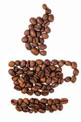 Cup of coffee from the coffee beans