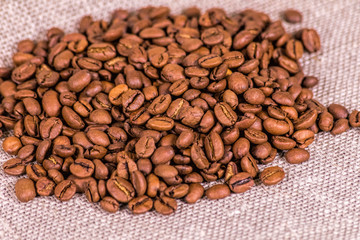 Coffee beans on cloth