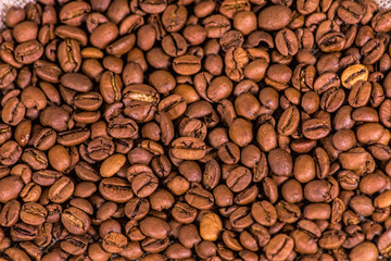 Coffee beans on cloth