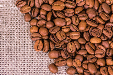 Coffee beans on cloth