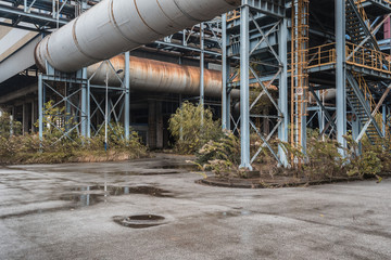 Industrial buildings in an abandoned factory