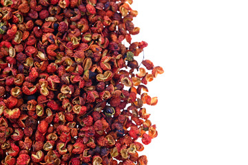 Chinese prickly ash on a white background