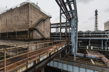 Industrial buildings in an abandoned factory
